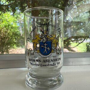 German Beer Glass Weingut Siegfried Muller 0.1L Worms-Abenheim Germany Collectib